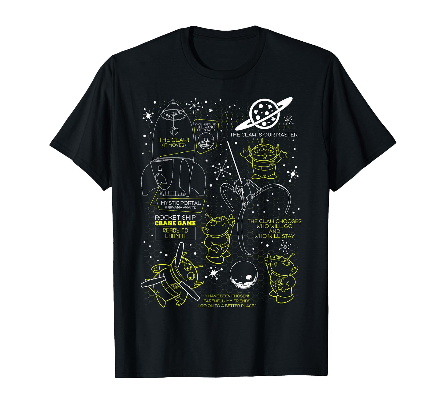 Disney Pixar Toy Story Pizza Planet Alien Rocket Ship Game T-Shirt