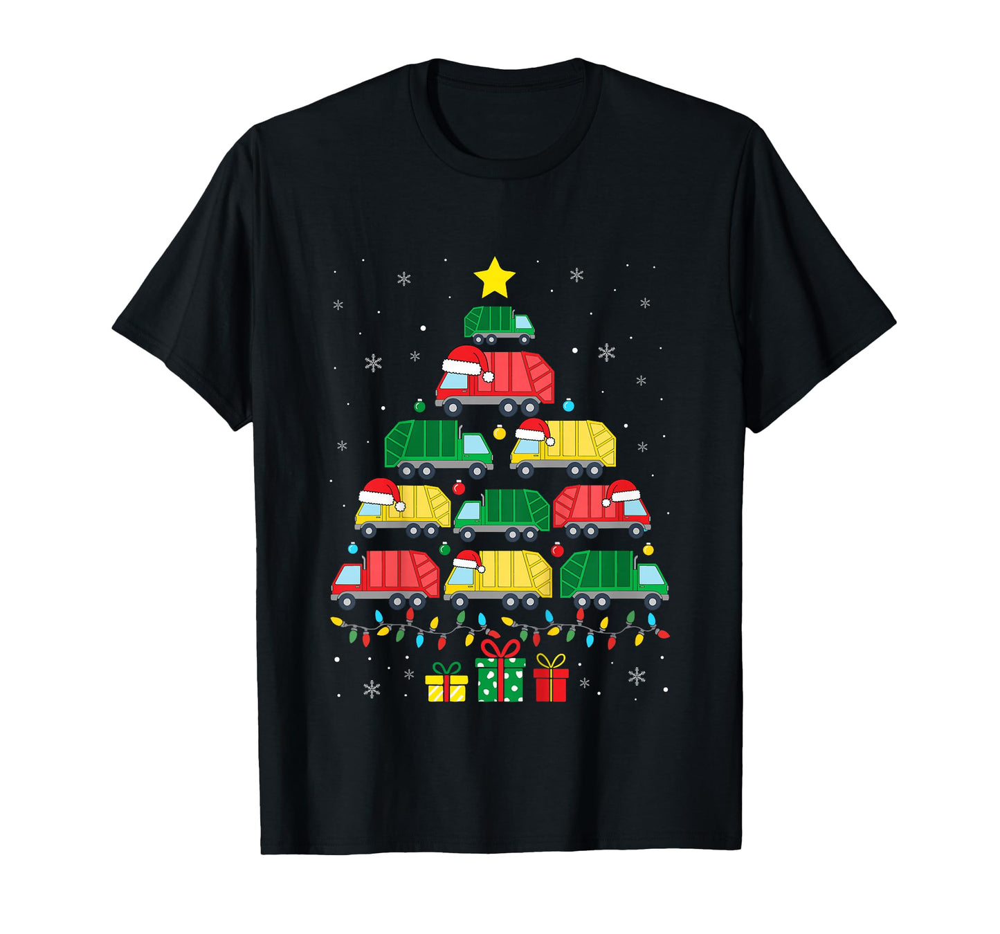 Kids Garbage Trucks Christmas Tree Xmas Boys Teen Kids Farmer T-Shirt