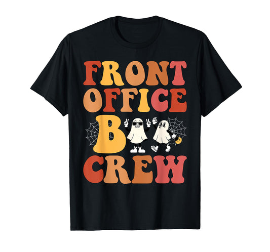 Retro Front Office Boo Crew Ghost Halloween Admin Squad T-Shirt