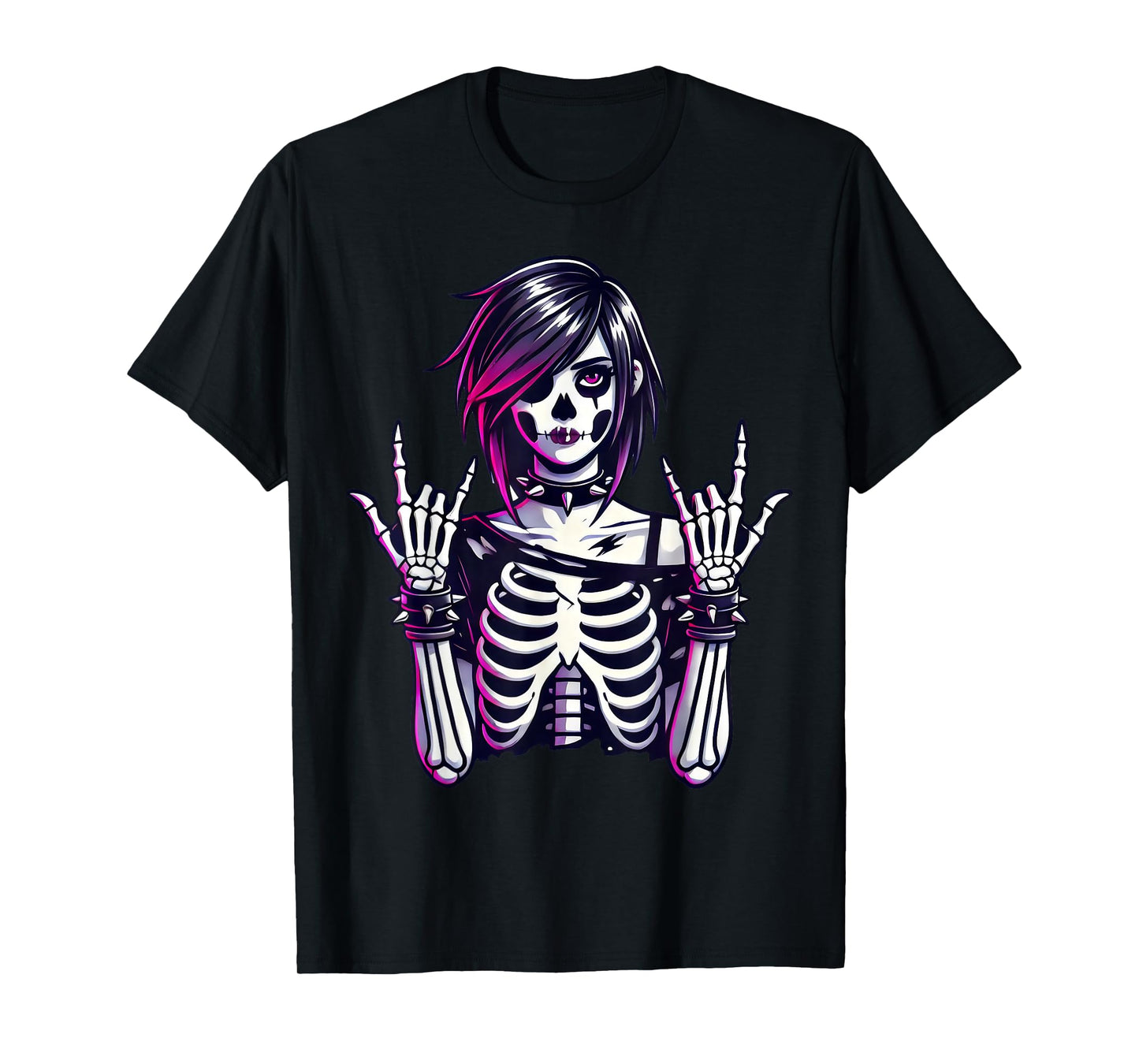 Goth Girl, Funny Emo Punk Skeleton, Grunge T-Shirt