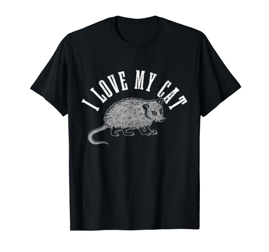 Opossum I Love My Cat Funny Opossum T-Shirt
