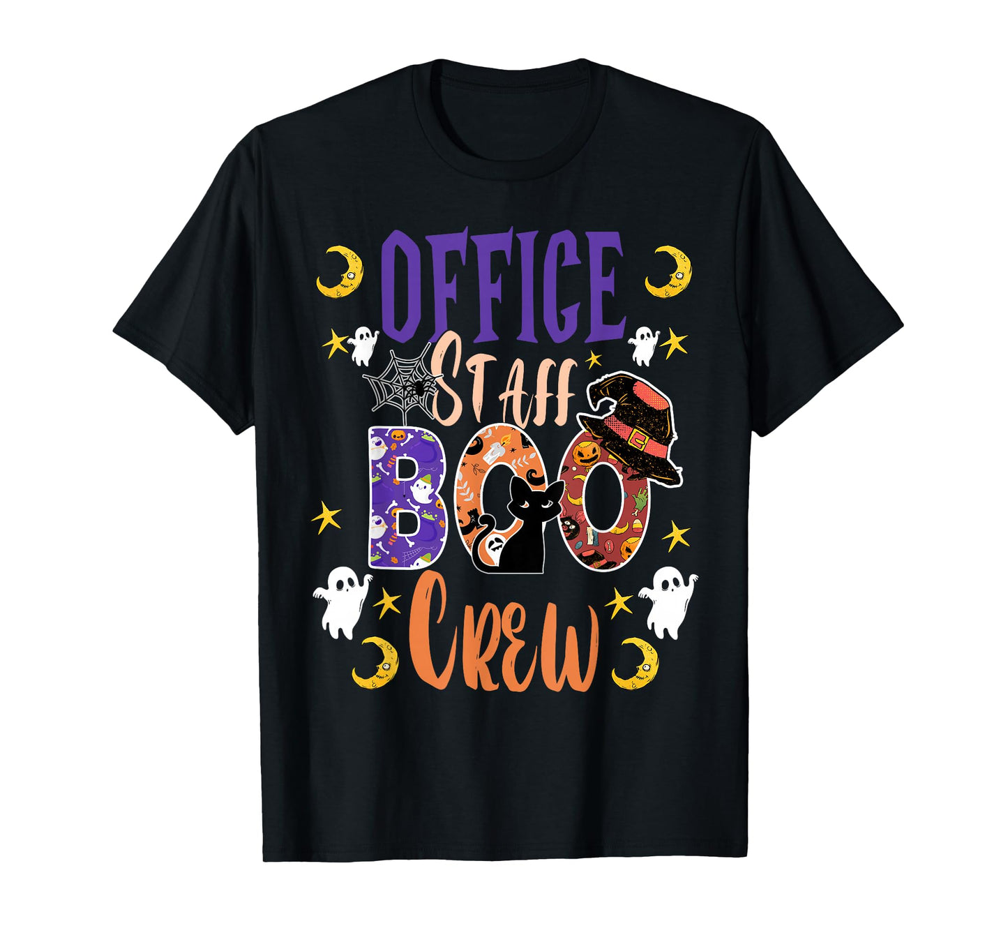 Office Staff Boo Crew matching fun Halloween costume T-Shirt