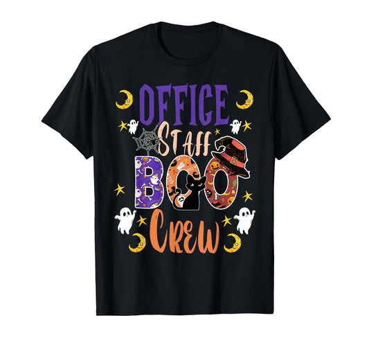 Office Staff Boo Crew matching fun Halloween costume T-Shirt