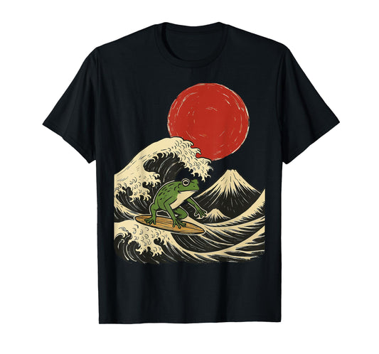 Frog Surfing Japanese T-Shirt