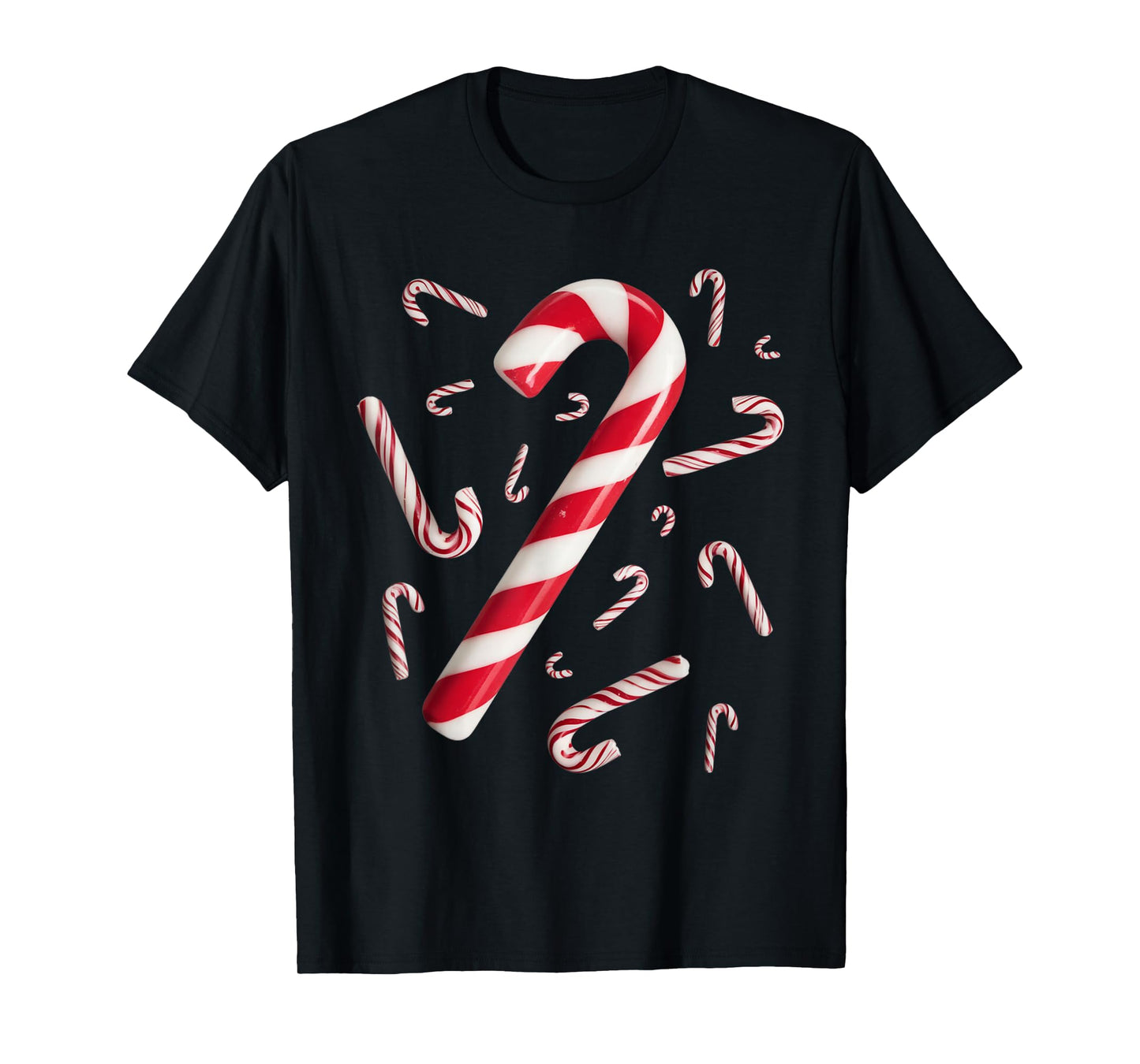 Christmas Candy Cane Santa Xmas Kids Toddler Youth Women Men T-Shirt