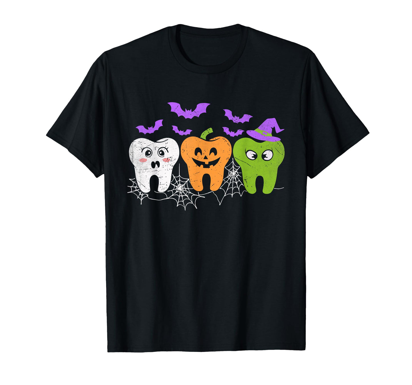 Teeth Ghost Pumpkin Witch Cute Dental Halloween Dentist T-Shirt