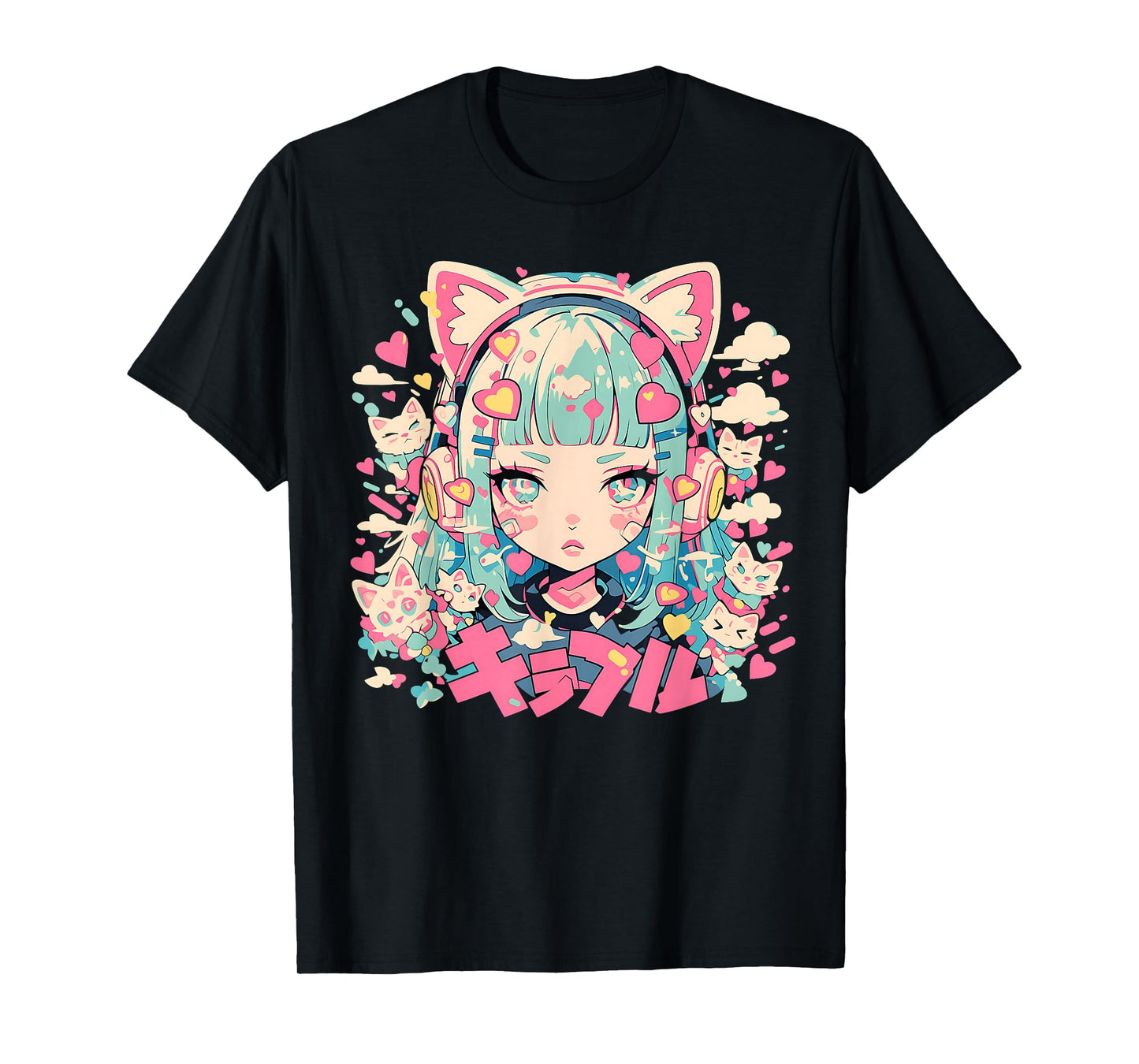 Anime Waifu Cute Anime Manga Cat Girl Sweet Retro Japan T-Shirt