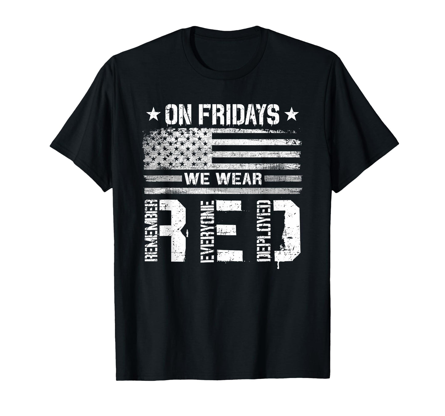 On Friday We Wear Red American Flag Military Supportive T-Shirt