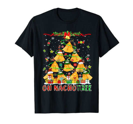 Nacho Christmas Tree Santa Reindeer Elf Mexican Nachos Lover T-Shirt