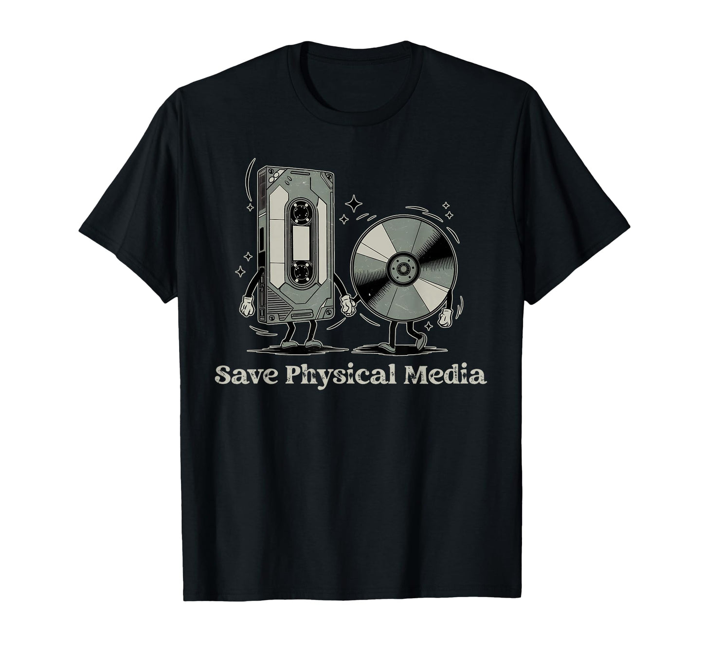 Save Physical Media - VHS CD DVD Blu-ray Vinyl Record T-Shirt