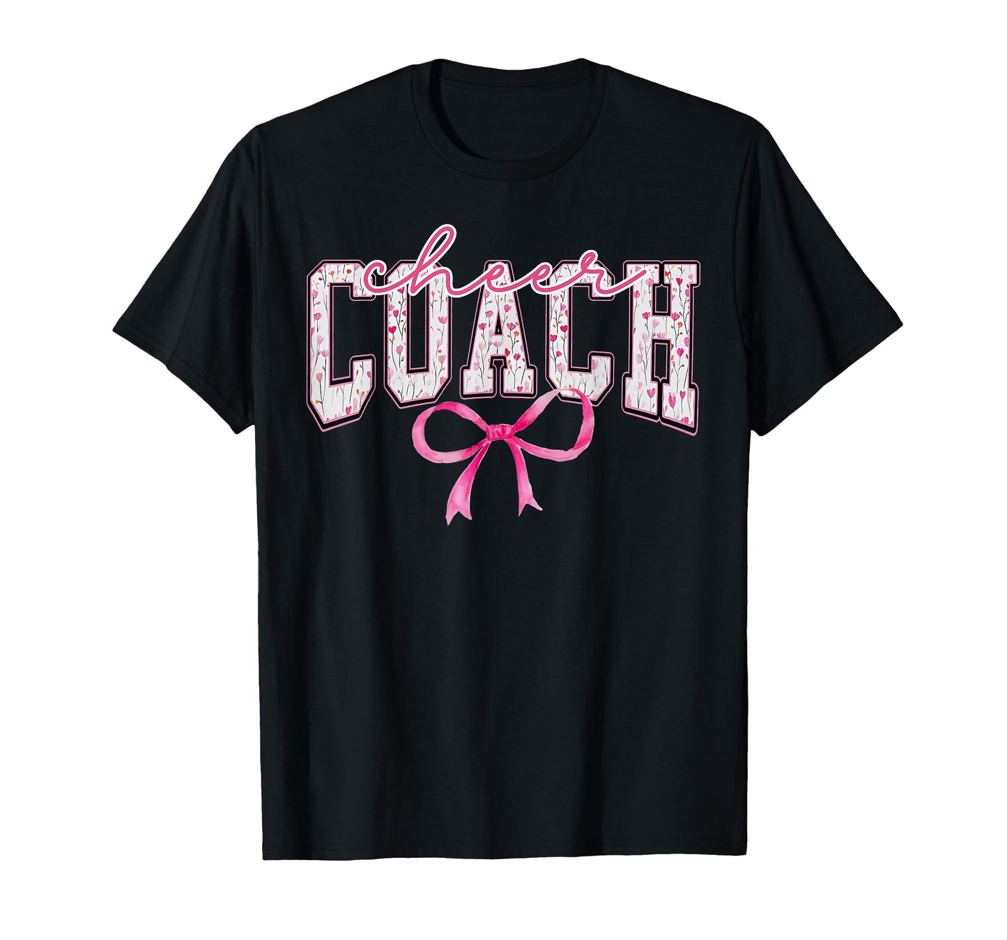 Cheer Coach Flower Coquette Bow Cheerleader Cheerleading T-Shirt