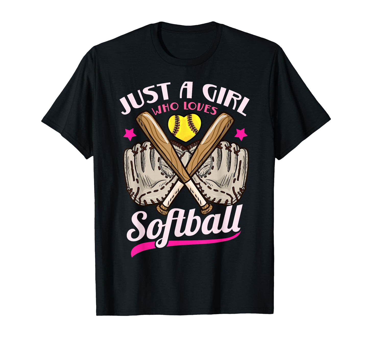 Softball Just a Girl Who Loves Softball Softball Player T-Shirt