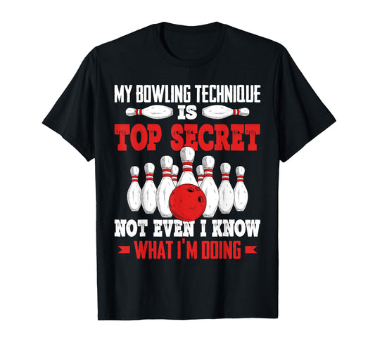 Funny Bowling Technique Ball Bowler Bowling Men Kids Boys T-Shirt