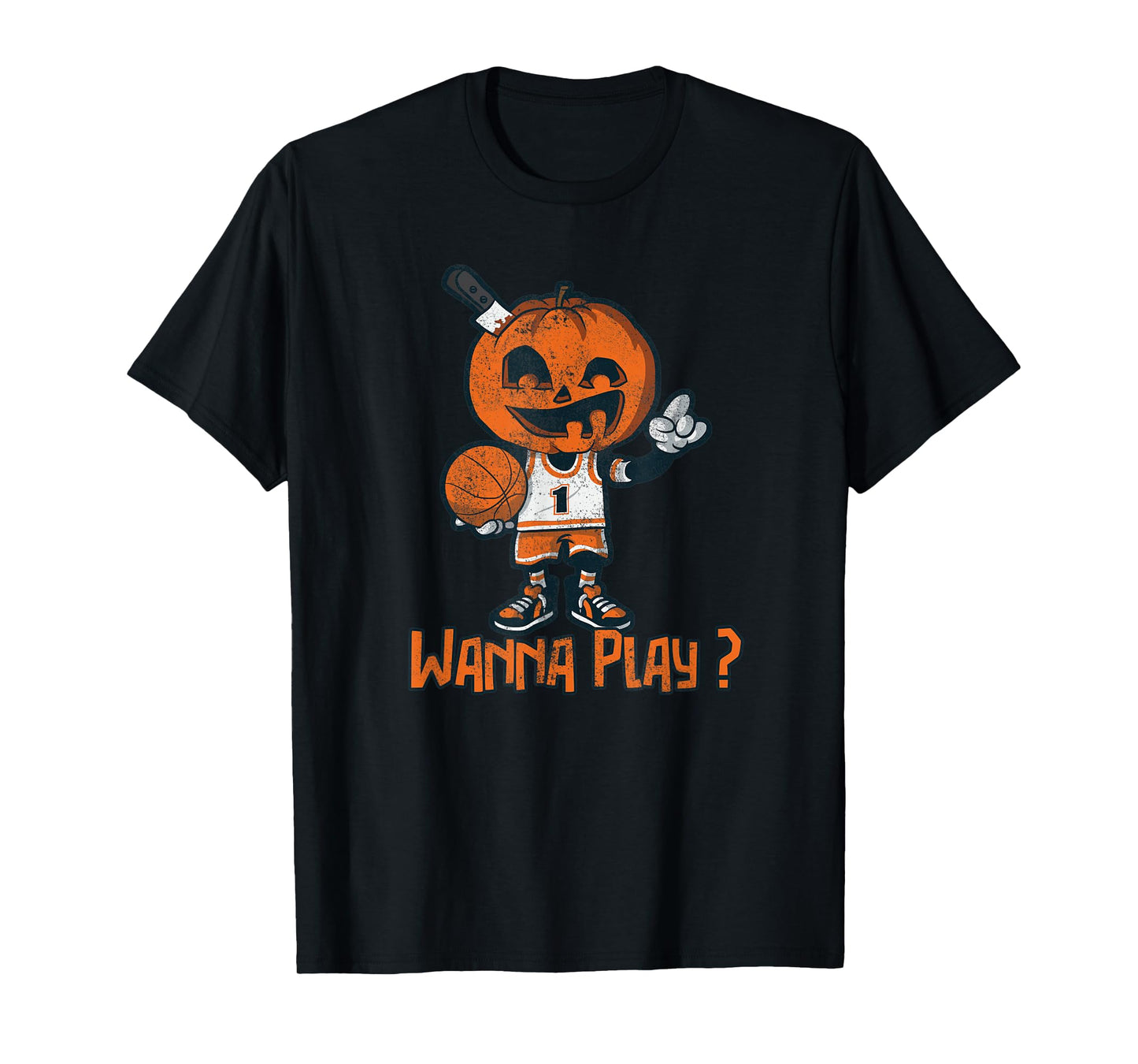 Pumpkin, Wanna Play?, Dead Zombie Basketball Player T-Shirt