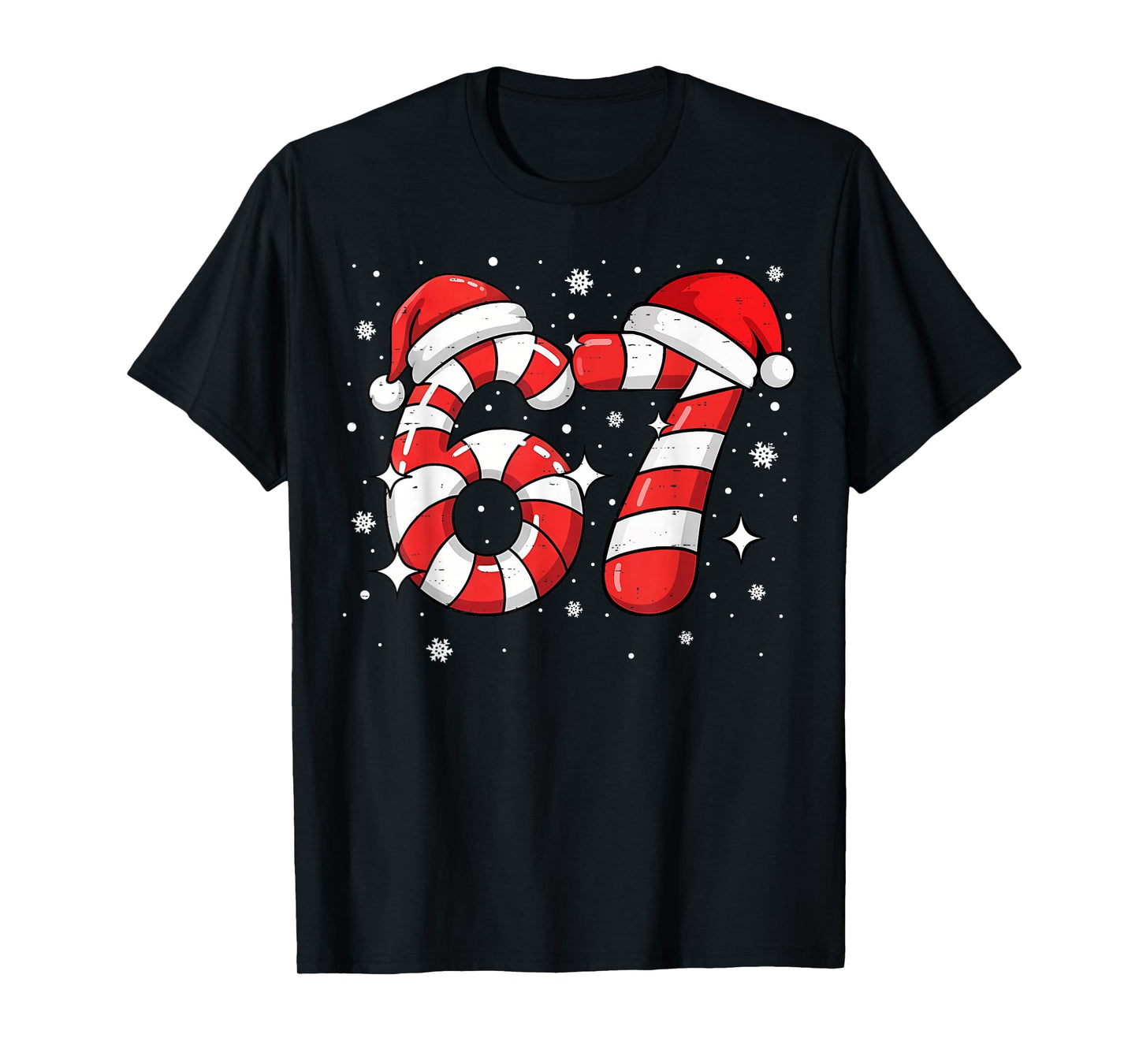 67 Meme Six Seven Candy Cane Christmas Boys Girls Kids T-Shirt