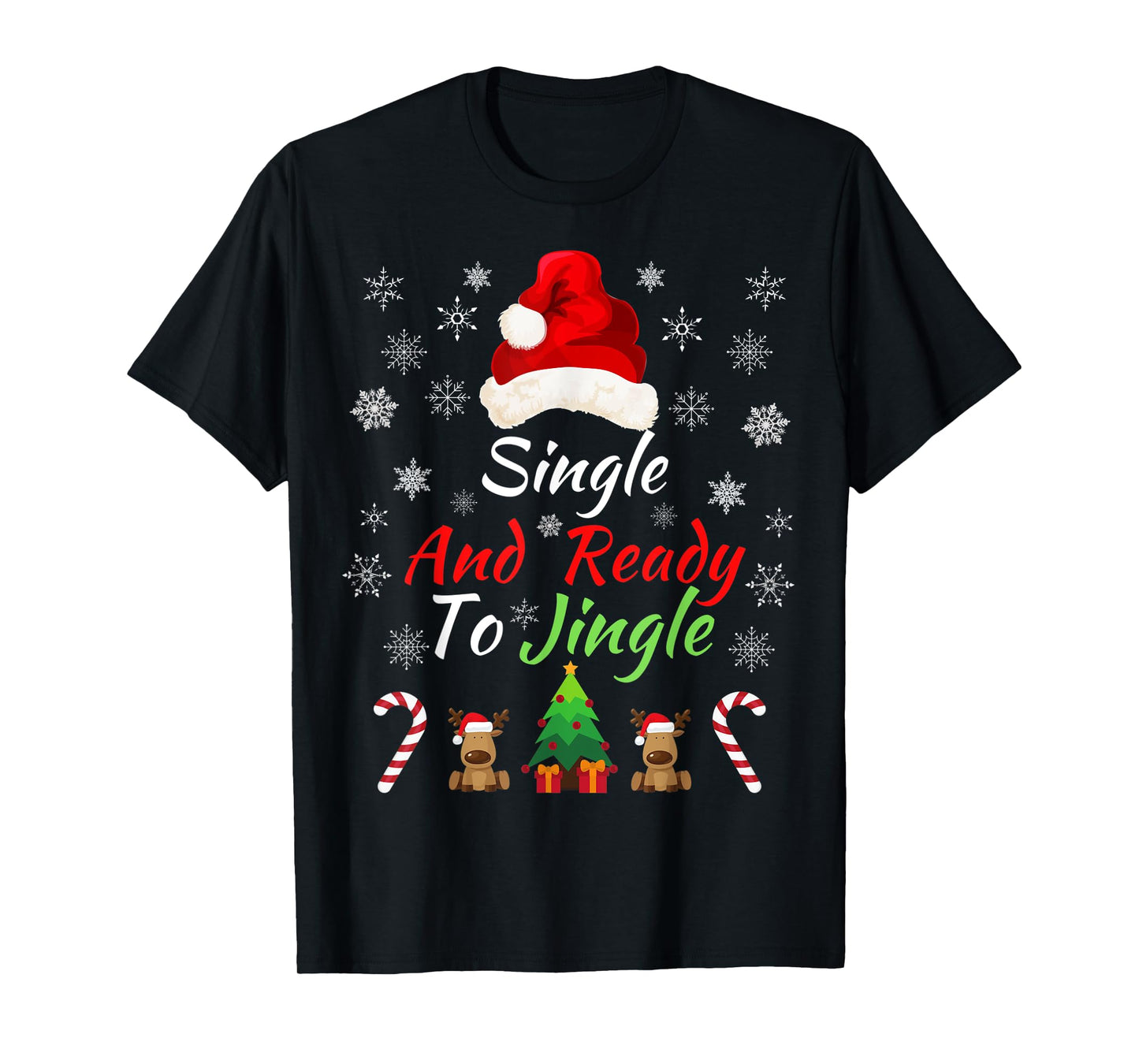 Single & Ready to Jingle Christmas Sweater Fun Xmas Sweater T-Shirt