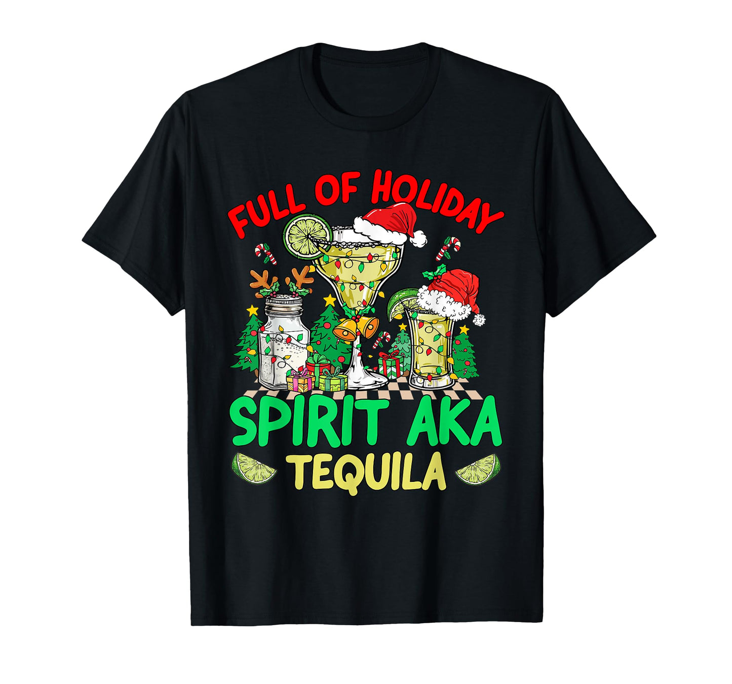 Full Of Holiday Spirit Aka Tequila Three Amigos Christmas T-Shirt