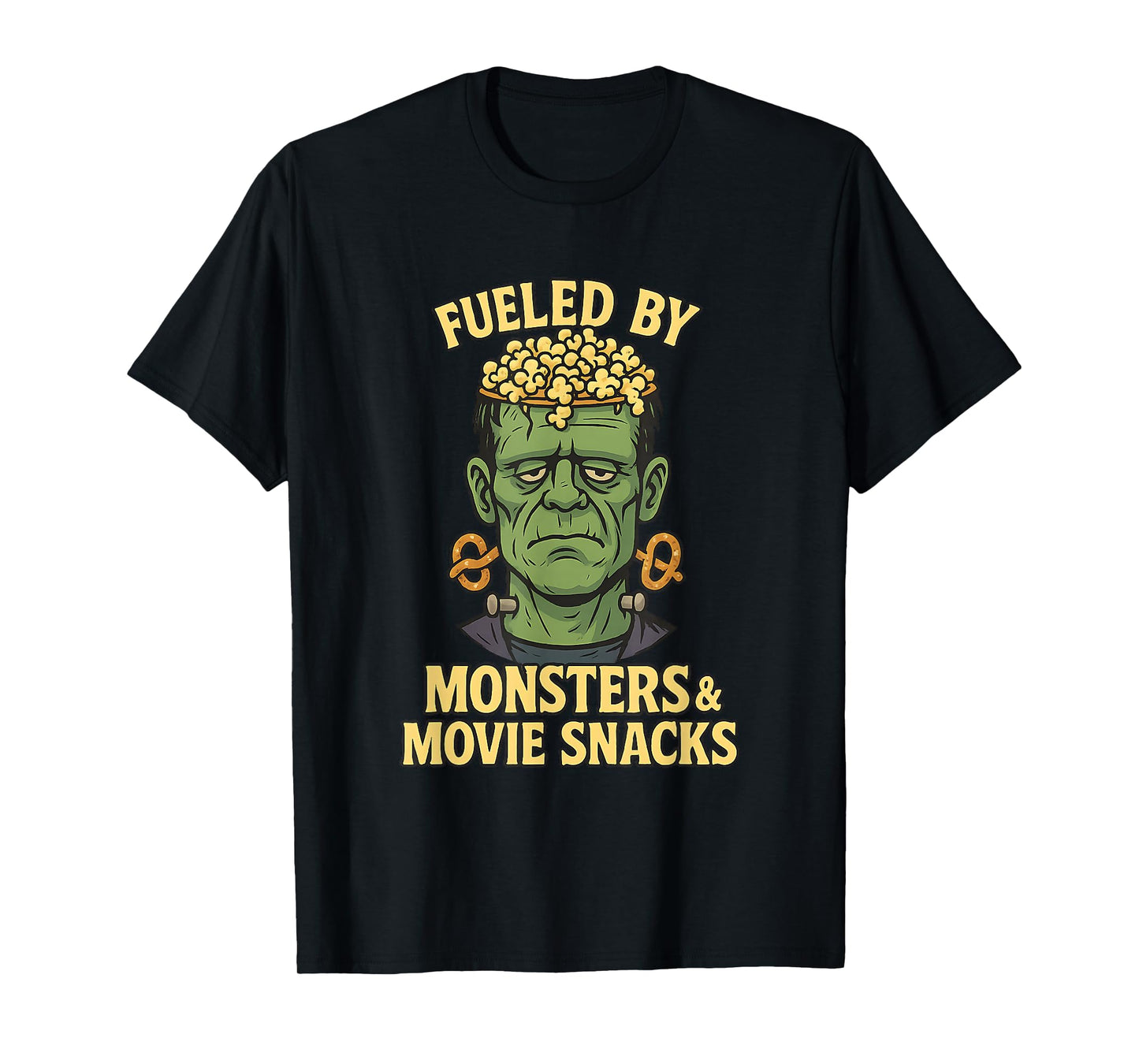 Fueled by Monsters Movie Snacks Funny Frankenstein Halloween T-Shirt