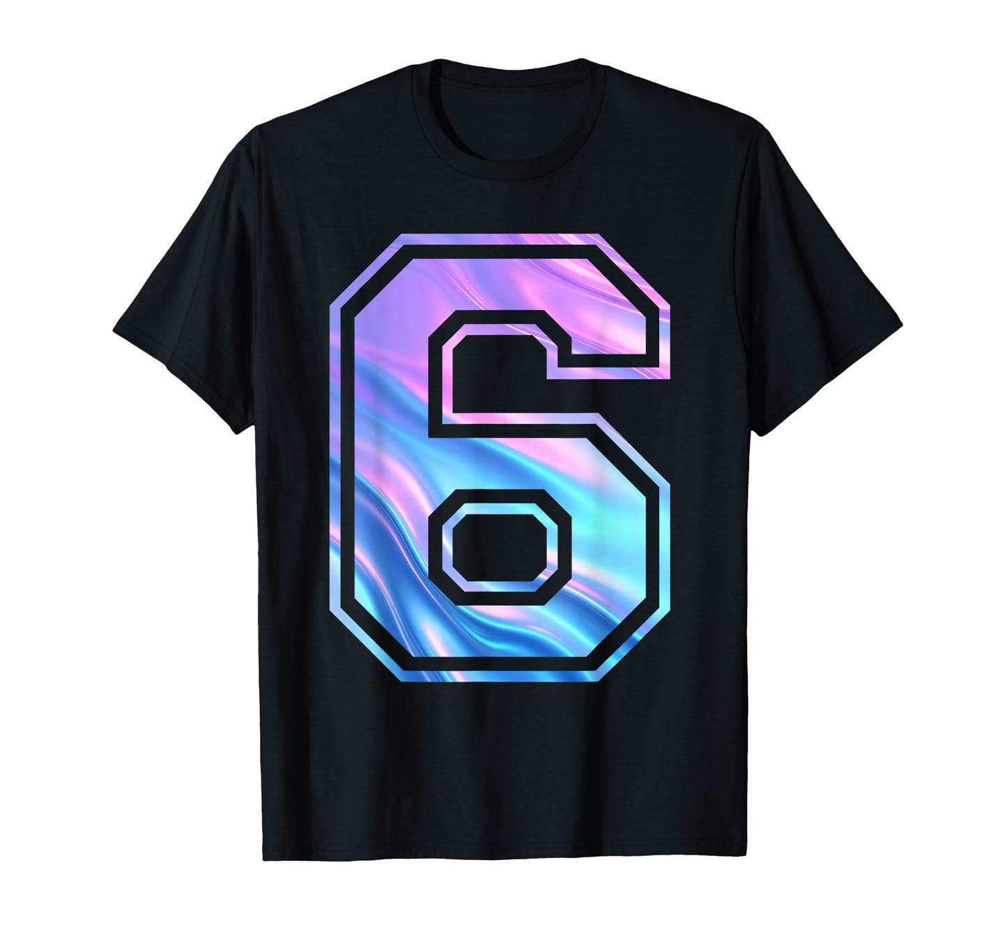 6 Number Six Team Sports Graphic Design Matching Varsity T-Shirt