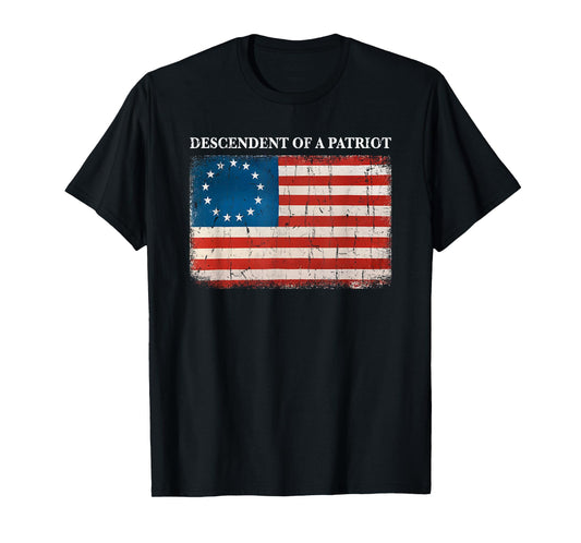 Descendant Of A Patriot, American Flag, 4th Of July T-Shirt