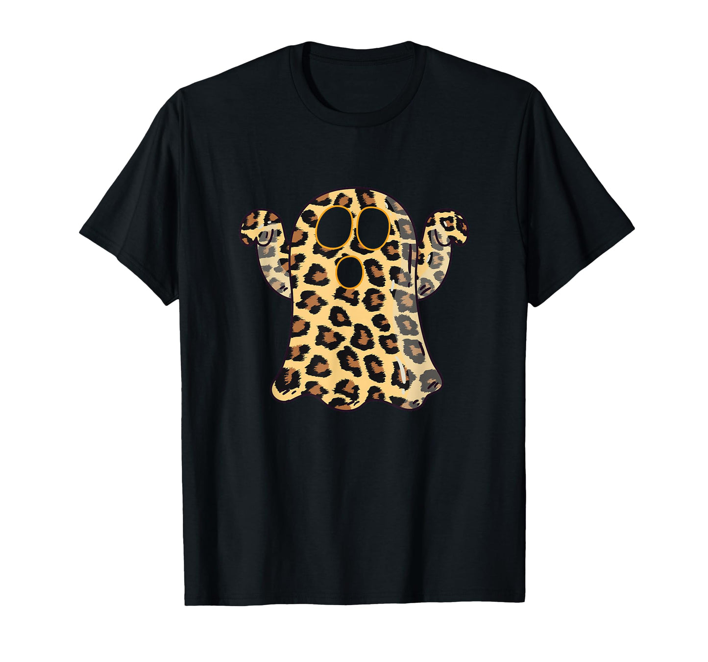 Ghost Boo Leopard Print Halloween Women Girls boys Kids T-Shirt
