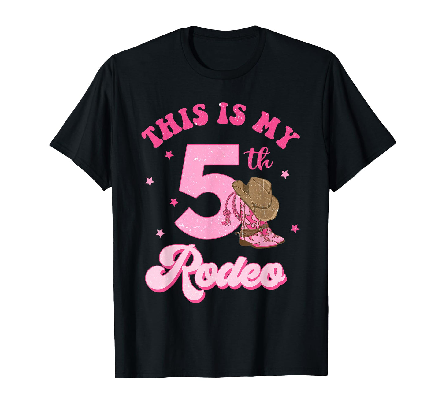 This Is My 5th Rodeo Western Cowgirl 5 Year Old Birthday T-Shirt