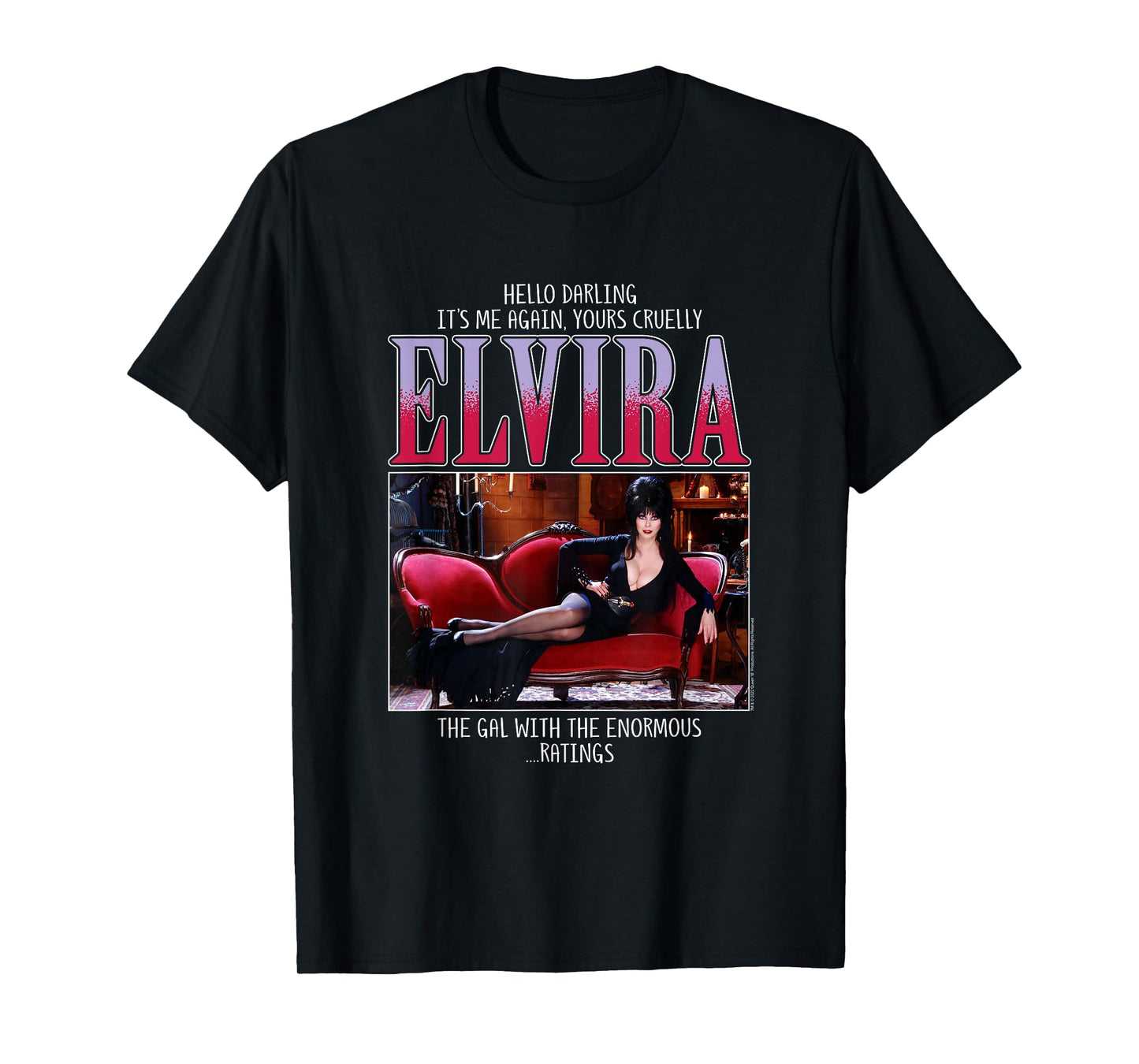 Elvira, Mistress of The Dark Enormous Ratings Horror TV Host T-Shirt
