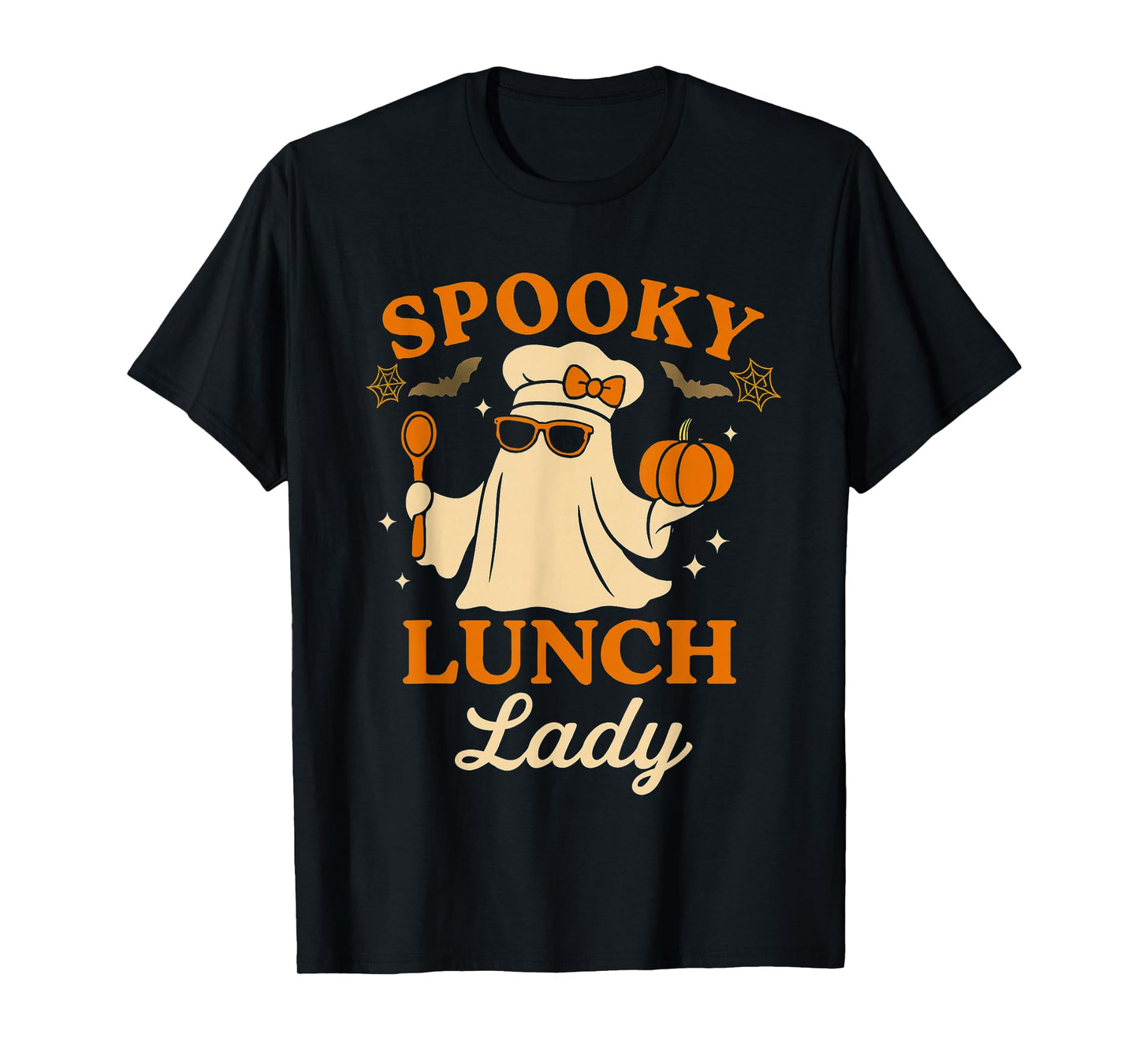 Lunch Lady Halloween Spooky Womens Ghost T-Shirt