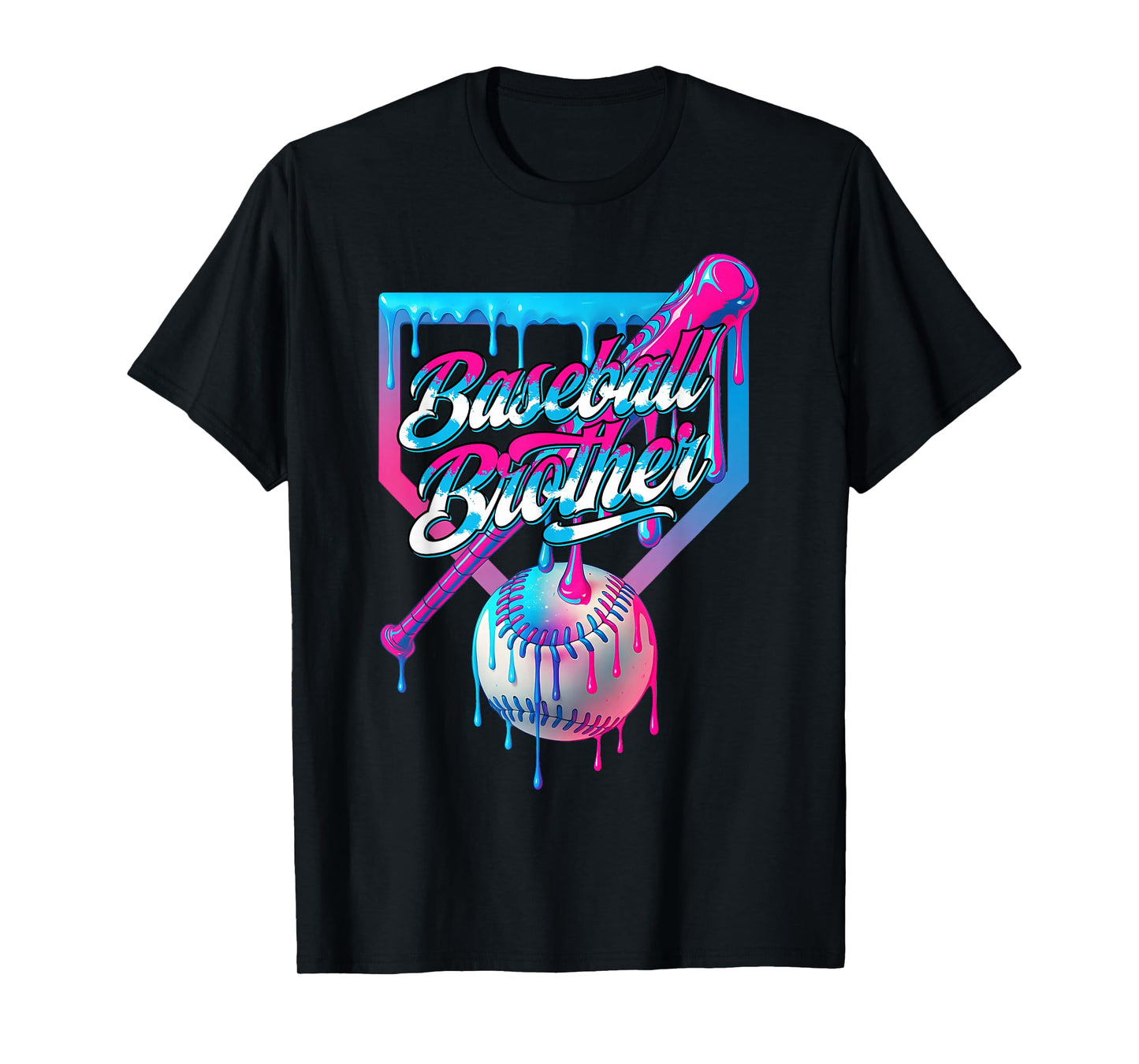 Funny Brother Baseball Tee Ice Cream Drip Birthday Game Day T-Shirt