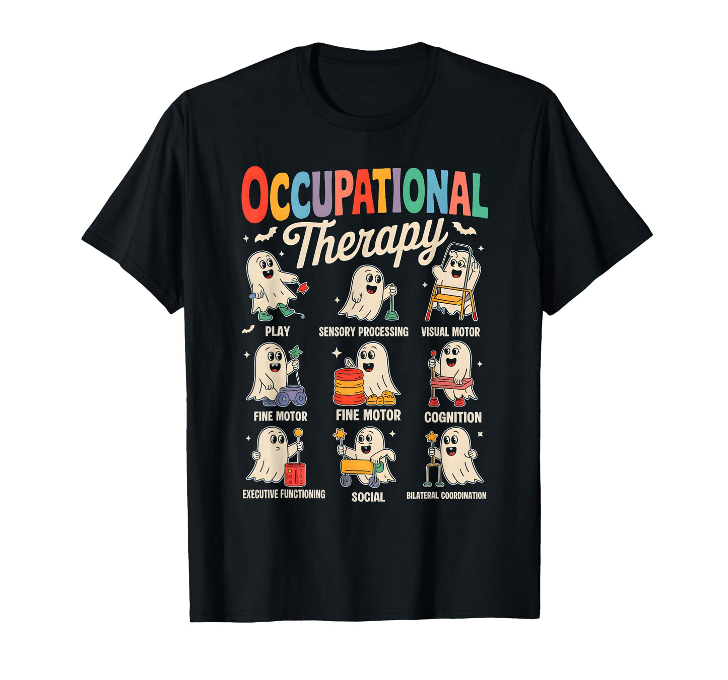 OT Occupational Therapy Therapist Spooky OTA Halloween Ghost T-Shirt