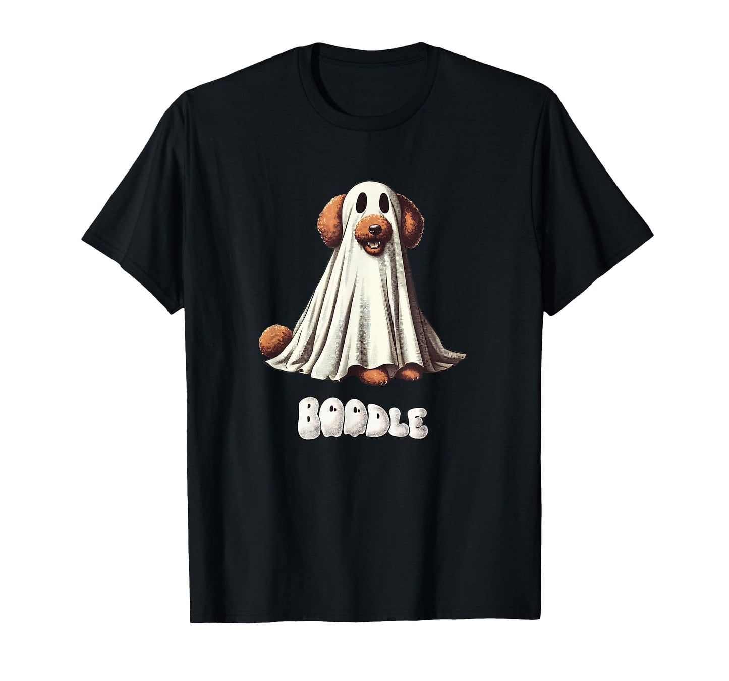 Funny Boodle Brown Poodle Halloween Ghost, Spooky Dog Mom T-Shirt