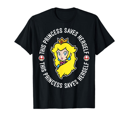 Nintendo Super Mario Princess Peach Saves Herself T-Shirt T-Shirt