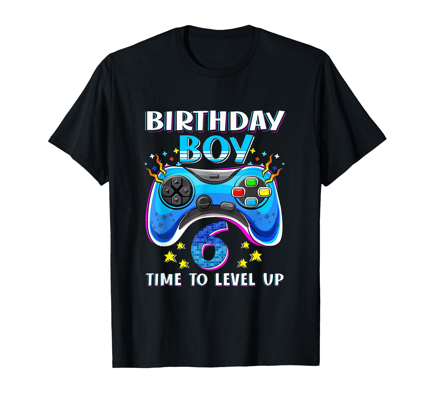 Birthday Boy Time To Level Up Gamer Video Game 6 Years Old T-Shirt