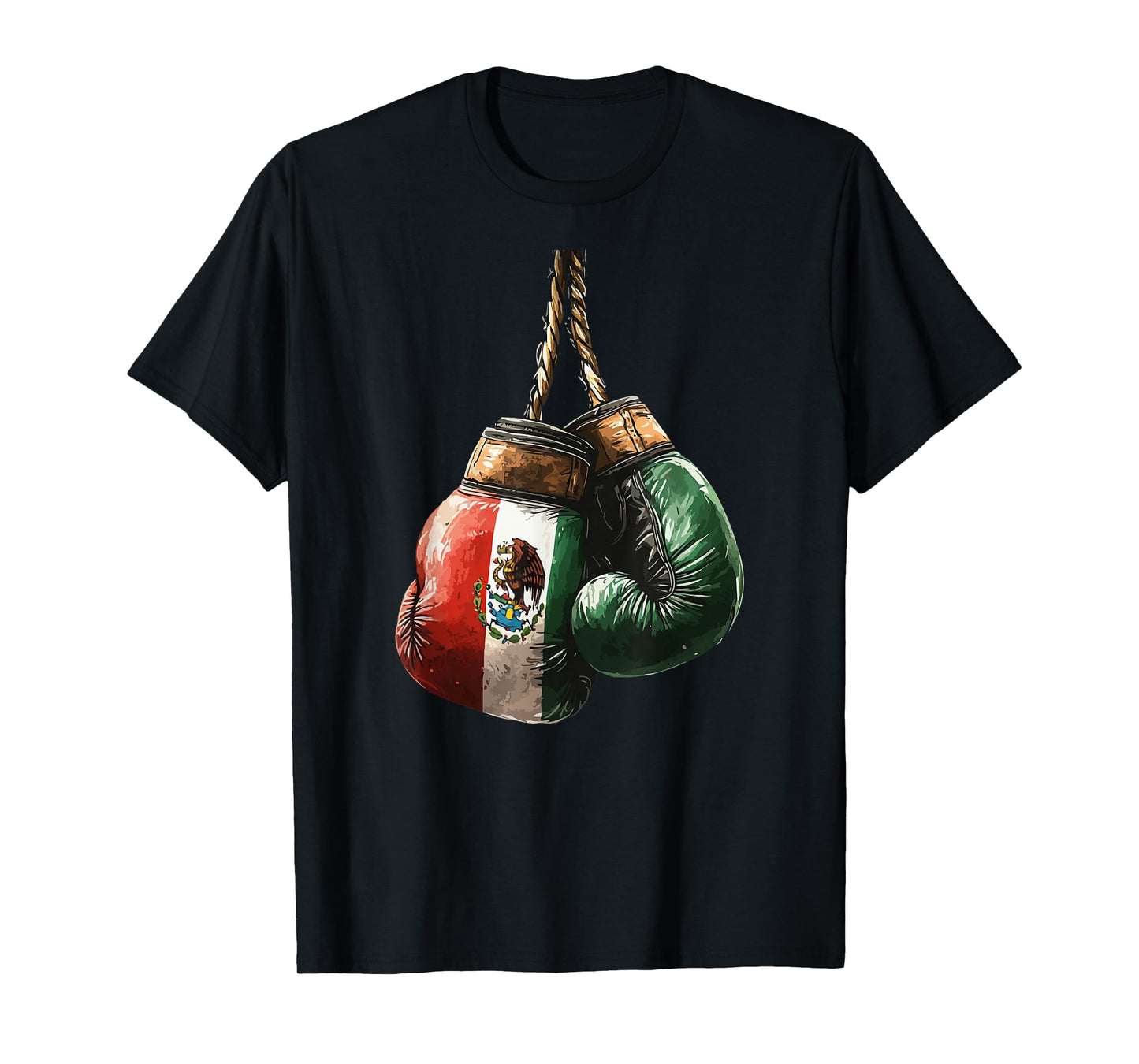 Boxing Gloves Mexico Pride, Vintage Mexican Flag For Boxer T-Shirt