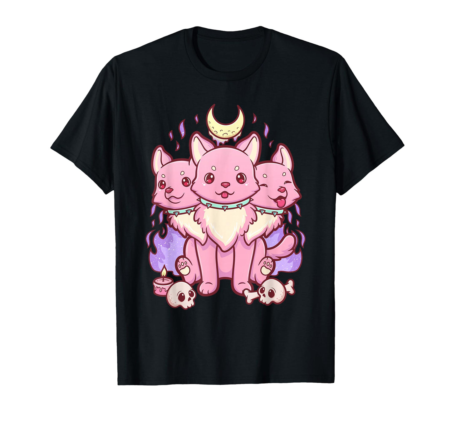 Kawaii Pastel Goth Cute Scary 3 Headed Dog T-Shirt
