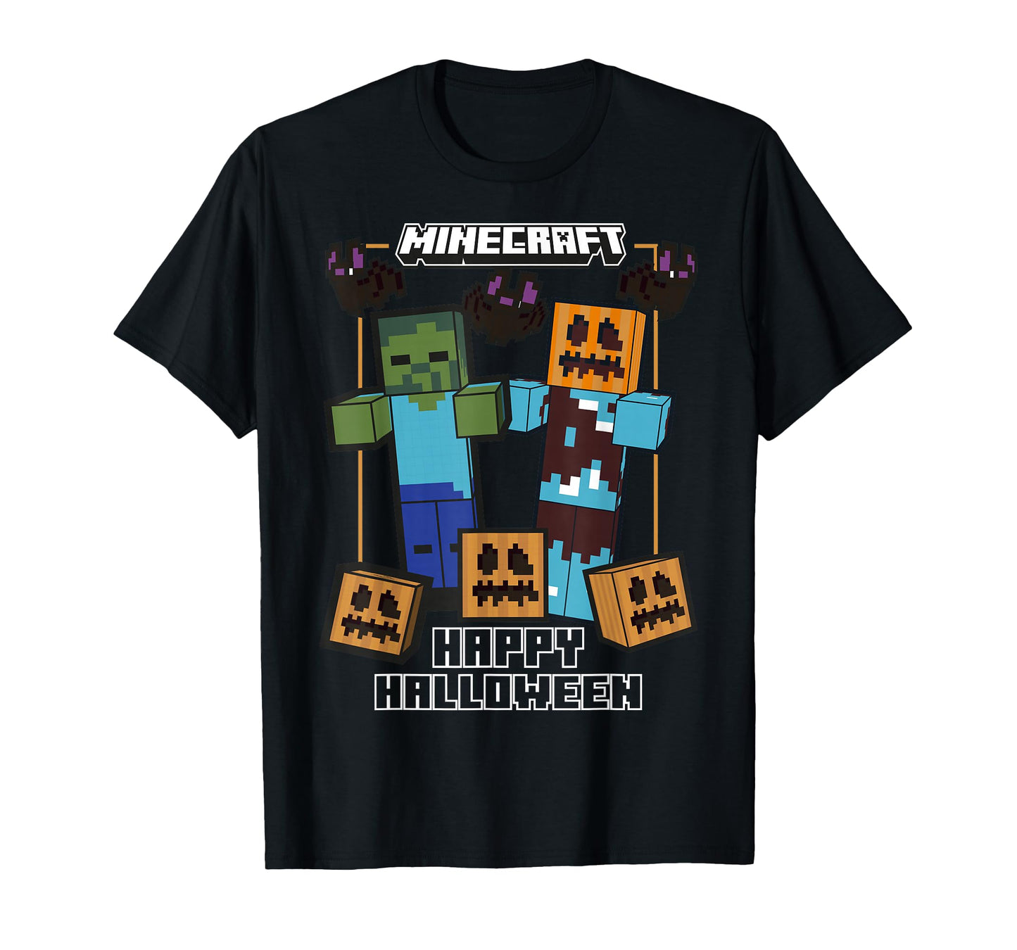 Minecraft Happy Halloween Pumpkin Zombie Fun T-Shirt