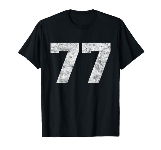 Vintage Lucky Number 77 Birthday Sports Player Team Athlete T-Shirt