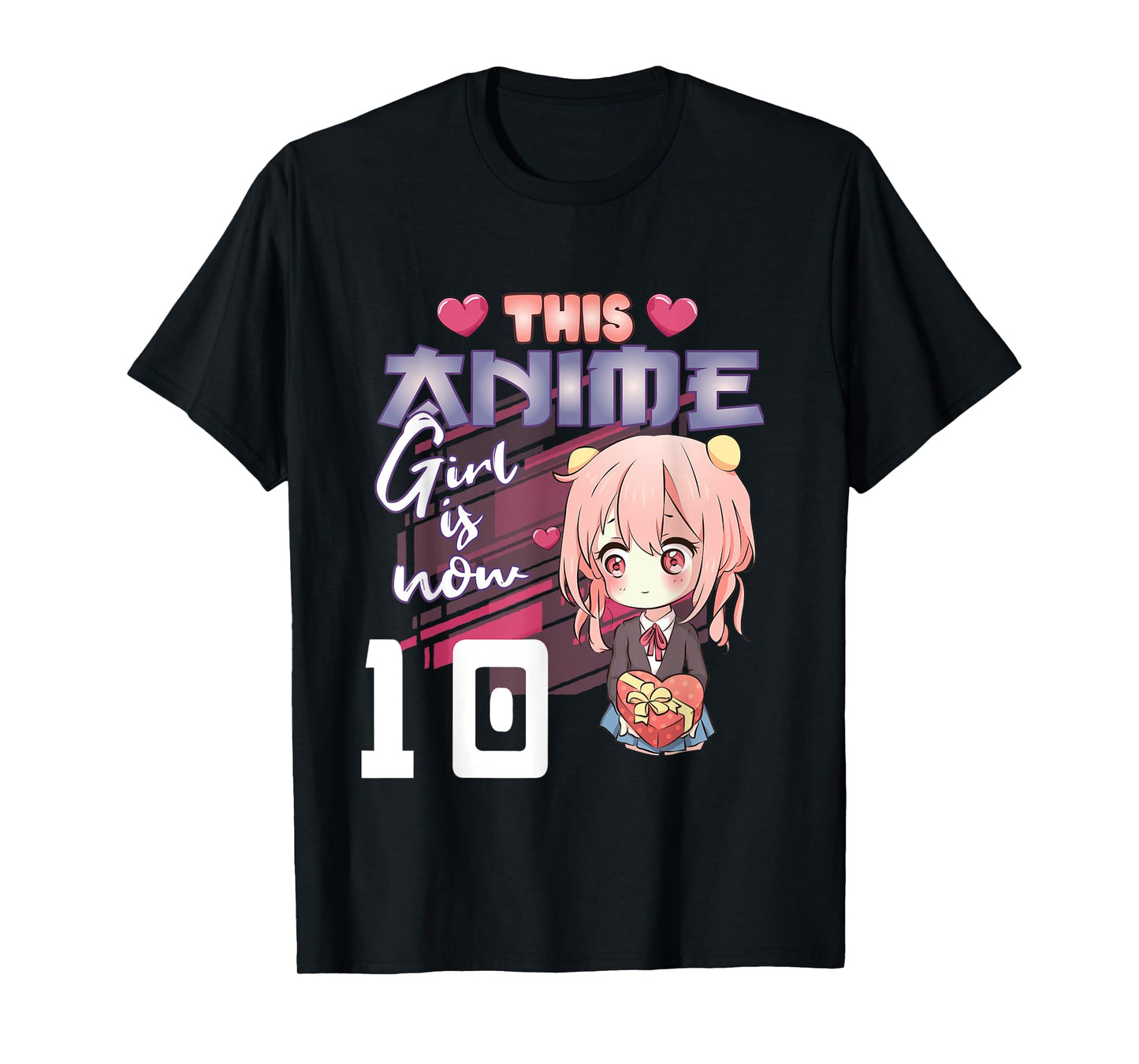 This Anime Girl Is Now 10 Years Old Anime 10th Birthday Girl T-Shirt