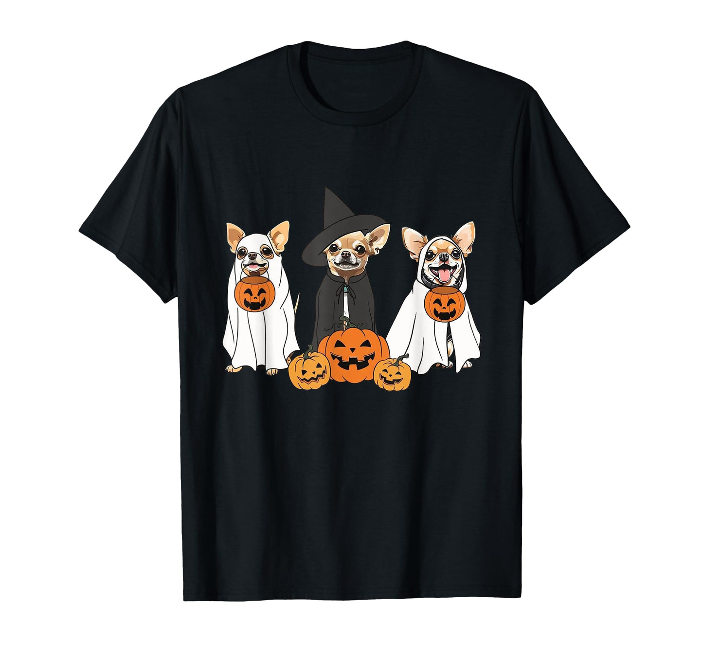 Chihuahua in Ghost Halloween Costume Chihuahua Ghost Dog T-Shirt