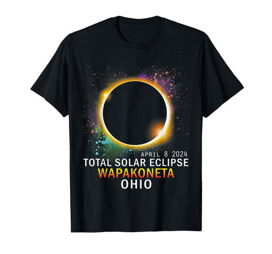 Wapakoneta Ohio Total Solar Eclipse April 8 2024 T-Shirt