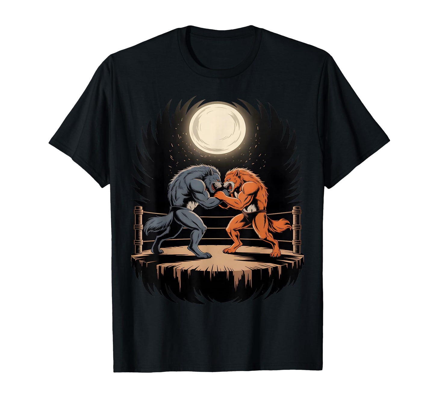Halloween Werewolf Wrestling T-Shirt