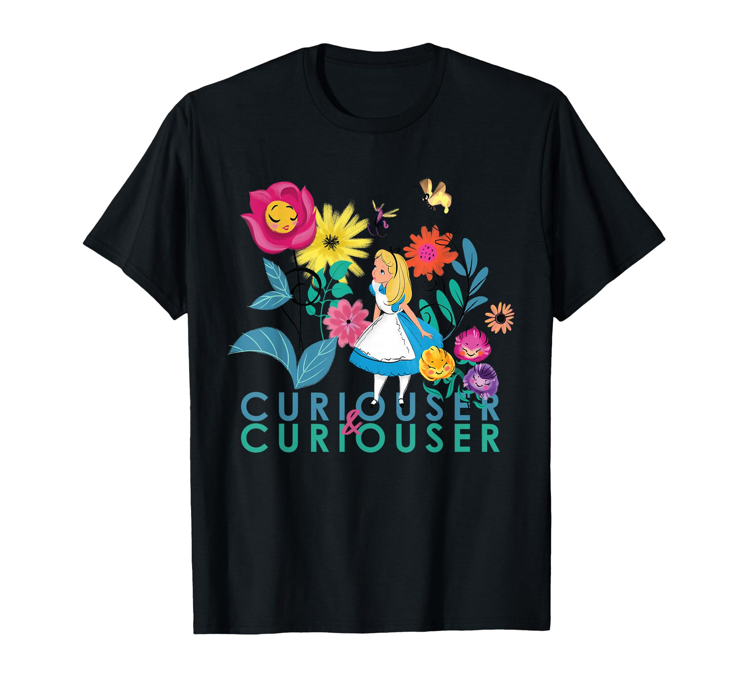 Disney Alice in Wonderland Curiouser & Curiouser T-Shirt Small