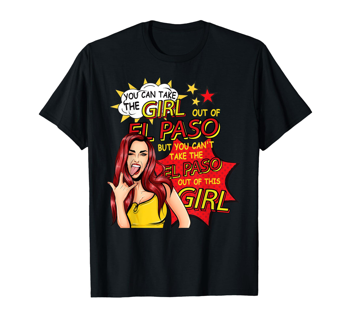Retro Girl From El Paso - Comic Style - El Paso Girl T-Shirt