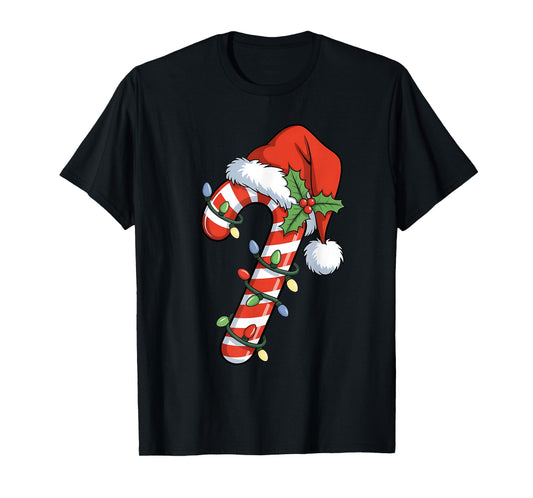 Christmas Candy Cane Santa Xmas Kids Toddler Youth Women Men T-Shirt