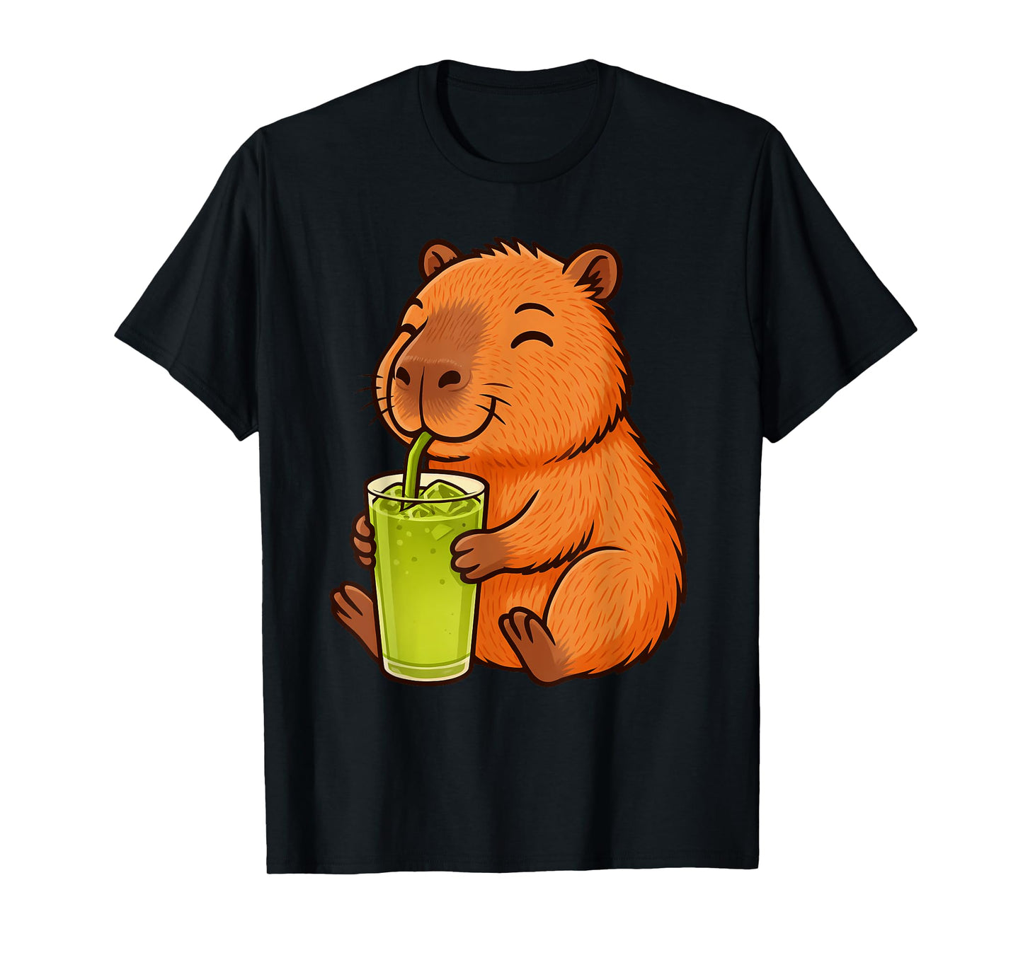 Cute Capybara Drinking Japanese Matcha Kawaii Capybara T-Shirt