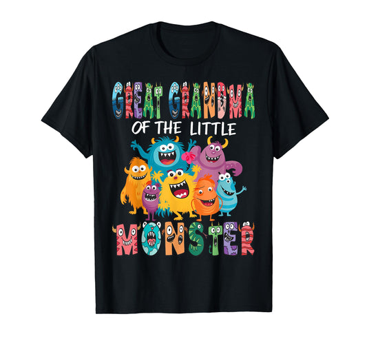 Great Grandma Of The Little Monster Kids 1St Birthday Party T-Shirt