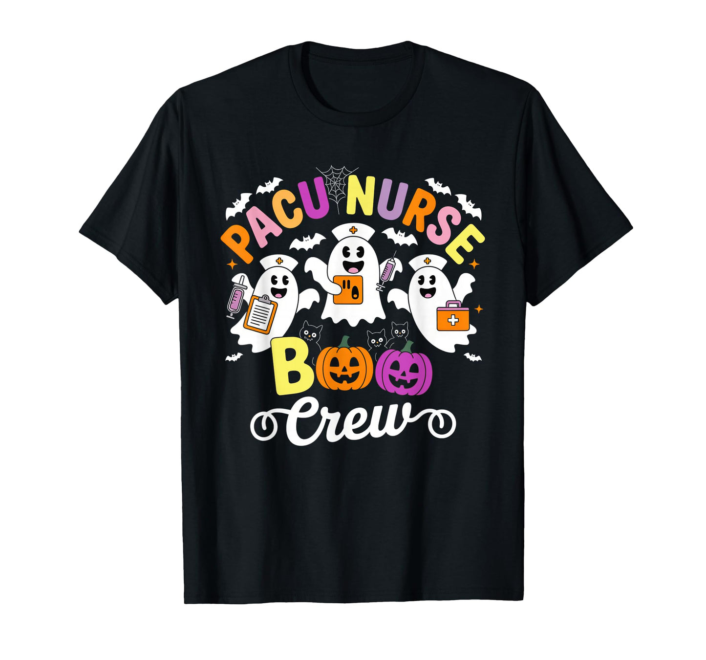 Pacu Boo Crew Costume Funny Nurse Ghost Halloween T-Shirt