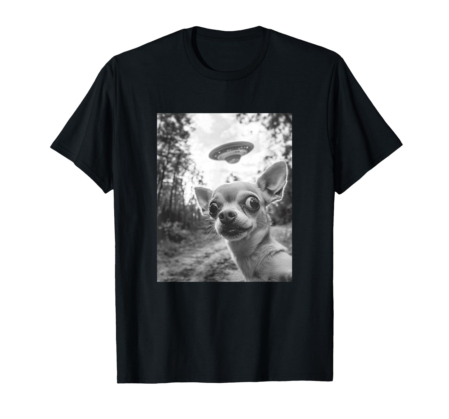Chihuahua UFO Meme - Funny Chihuahua Selfie with UFO T-Shirt