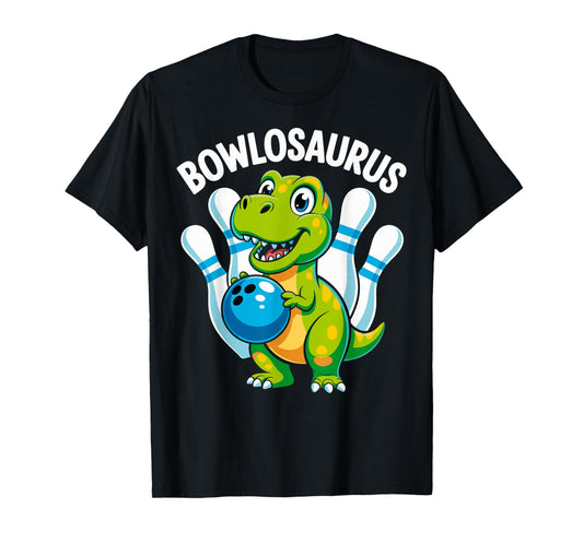 Bowler Dinosaur Bowlosaurus T-Rex Kids Funny Bowling Bowling T-Shirt