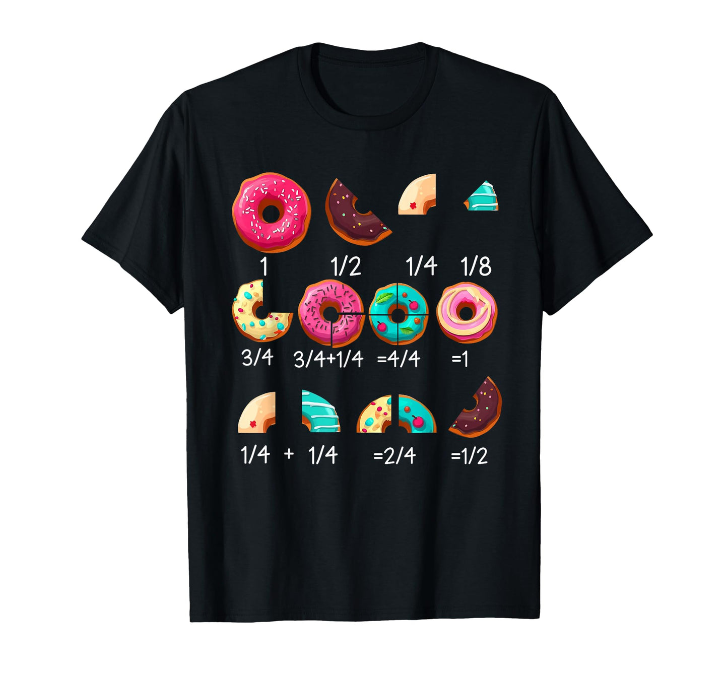 Math Donut Fraction Back to School Teacher Gifts Tee T-Shirt